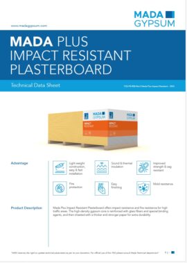 Mada Plus Impact Resistant Plasterboard