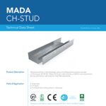 Metal stud with C-shaped profile for drywall framing, perfect for constructing with Gypsum.