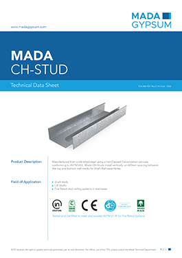 Metal stud with C-shaped profile for drywall framing, perfect for constructing with Gypsum.