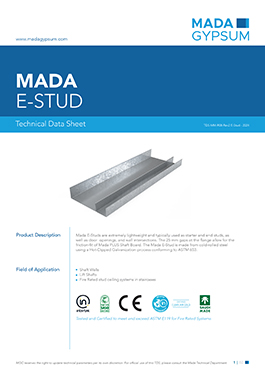 E-shaped metal stud for drywall framing, used also for door openings and wall intersections.