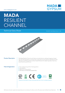Flexible metal channel designed to reduce sound transmission in walls and ceilings for improved acoustics.