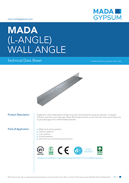 An L-shaped metal angle is used to attach to the wall with mechanical fasteners to provide support for intermediate channels.