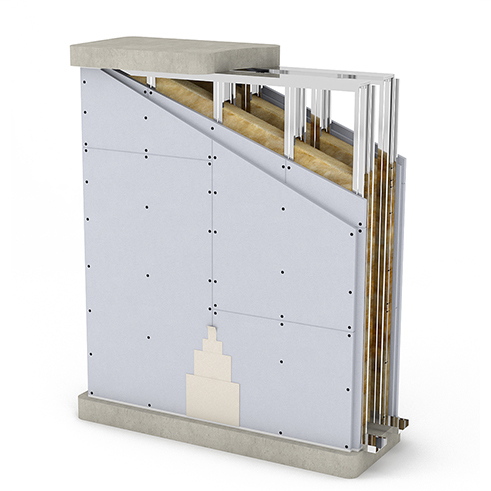 Advanced partition system offering fire resistance and acoustic insulation, ideal for interior walls in commercial buildings.